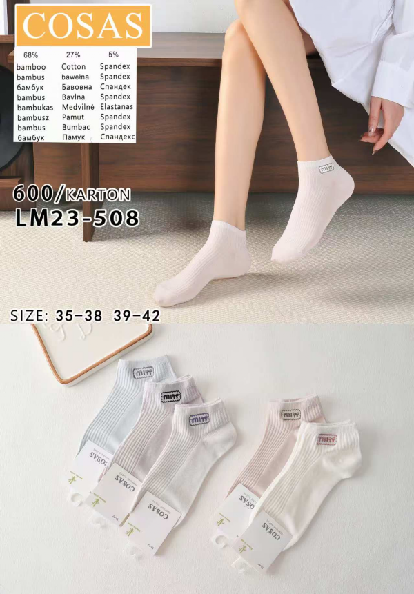 Skarpety damskie Roz 35-42, 1 kolor Paczka 40 szt 1